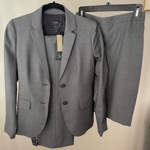 J. Crew NWT Heather Gray Suit Jacket, pants and skirt size 0